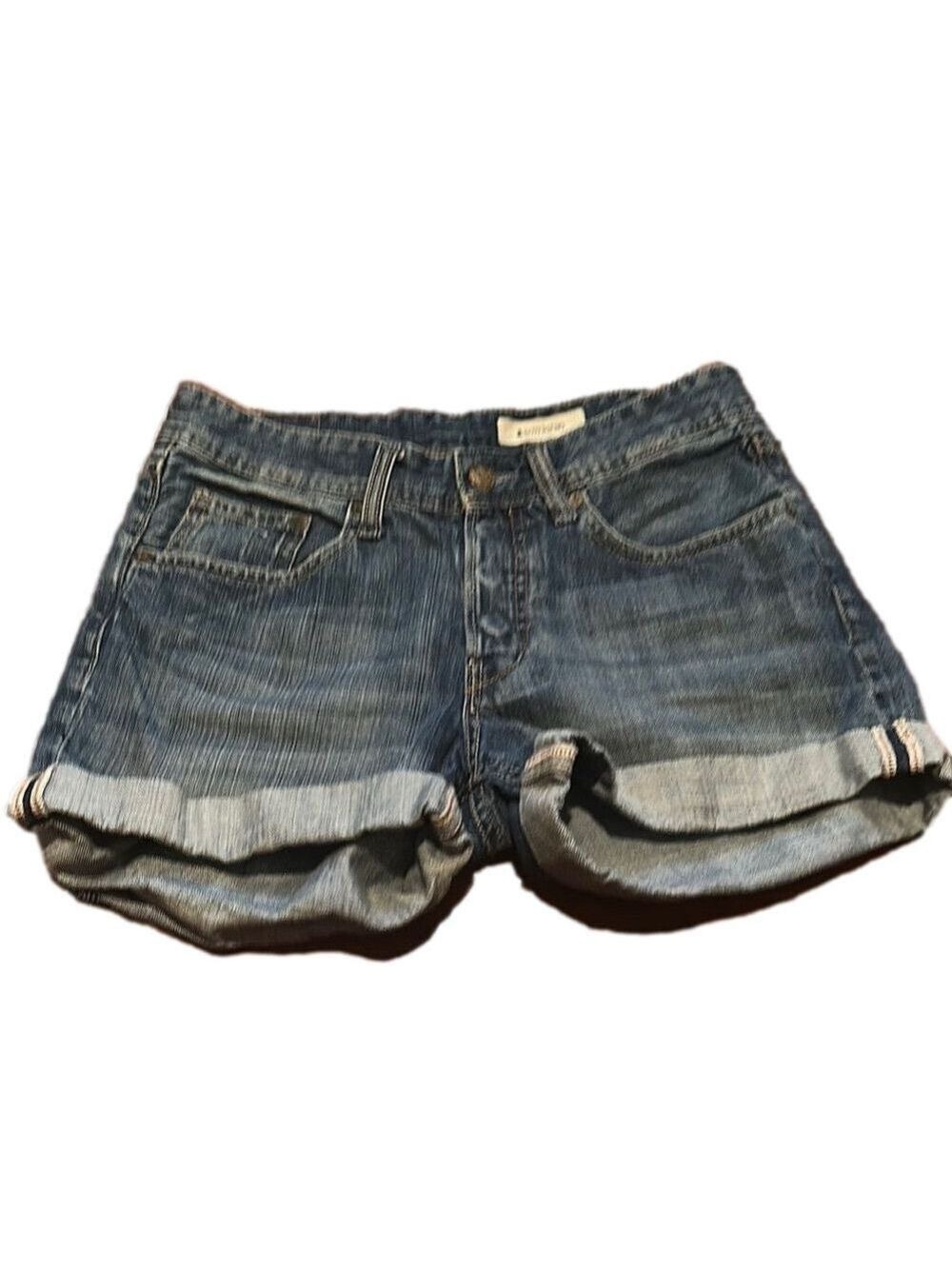 H&M Blue Jean Shorts Cuffed Hem Size 6